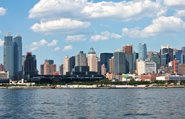 Fototapeta na wymiar U.S.A., New York,Manhattan,skyline of the city seen from Hudson river