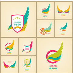 Logo element and Abstract web Icon globe vector symbol