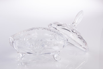 jar. crystal jar on a background.