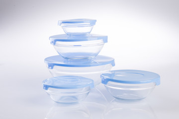 food containers on the white background.