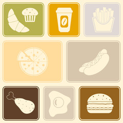 Background with fast food for your design