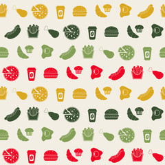 Background with fast food for your design