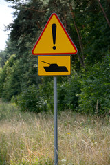 Tank warning sign