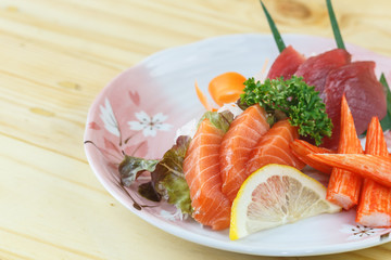Traditional japanese food, Mix fresh fish sashimi