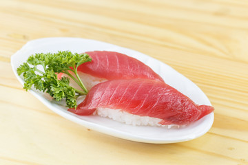 Traditional japanese food, Maguro (Tuna) sushi