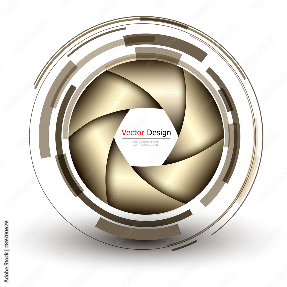 Poster Background 3D with abstract lens design and vector shutter.
