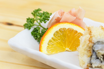 Traditional japanese food, Tempura (Shrimp) Maki Sushi