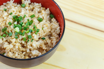 Traditional japanese food, Garic fried with rice