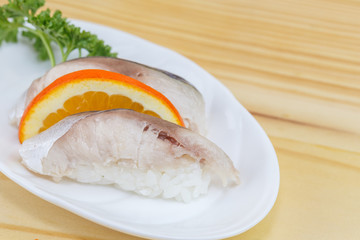 Traditional japanese food, Sushi Saba fish