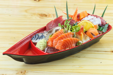 Traditional japanese food, Mix fresh fish sashimi