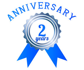 2 year anniversary logo ribbon