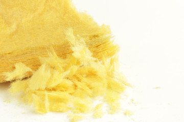 Glass Wool on white background
