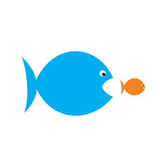 big fish eat small fish, boss pressure on employee concept design vector