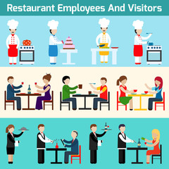 Fototapeta premium Restaurant employees and visitors