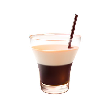 White Russian Cocktail Realistic