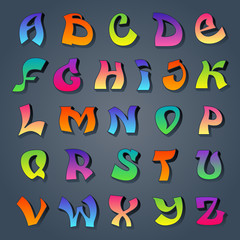 Graffiti alphabet colored 