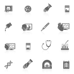 Medical tests icons black