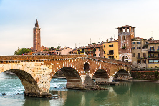 Bridge in Verona, Italy,