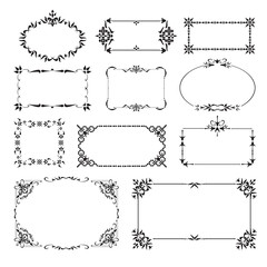 Obraz premium Ornamental design corners set