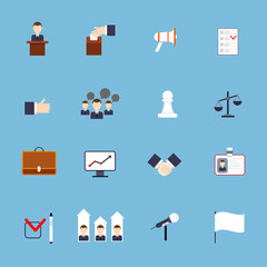 Elections icons set flat