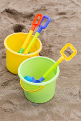 kid's toys for playing sand bucket and shovel in playground