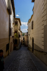 Travel, streets of the city Toledo, medieval architecture and Ca