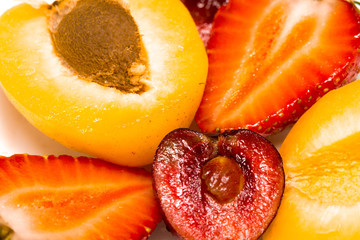 Apricot, Cherry and Strawberry