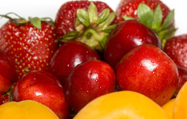 Fototapeta na wymiar Apricot, Cherry and Strawberry