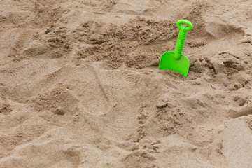Fototapeta na wymiar toys of kid for playing sand enjoy in playground