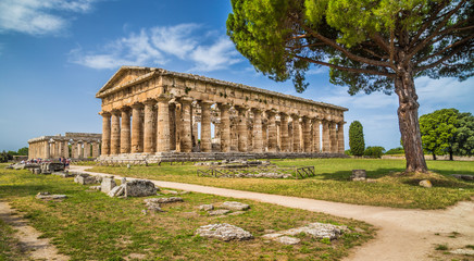 Temples of Paestum Archaeological Site, Salerno, Campania, Italy