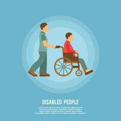 Fototapeta premium Disabled person poster