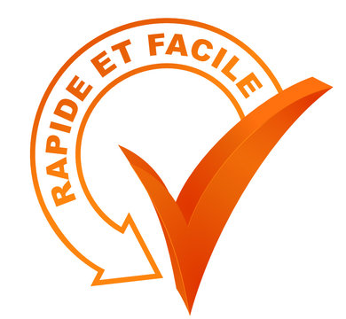 rapide et facile sur symbole valid&eacute; orange