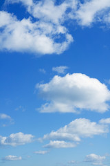 Obraz na płótnie Canvas Heaven. Blue sky and white clouds over horizon.