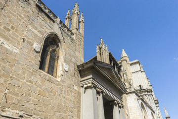majestic facade of the cathedral of Toledo in Spain, beautiful c