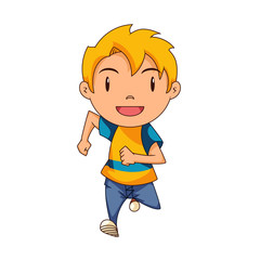 Kid running, front view
