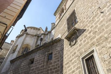 Tourism, majestic facade of the cathedral of Toledo in Spain, be