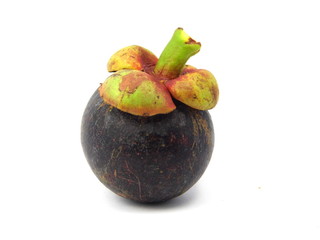 Mangosteen on white background