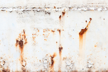 A background of peeling paint and rusty old metal