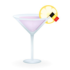 Cocktail Glass With A Flag Of Belgium
