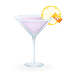 Cocktail Glass With A Flag Of Bhutan