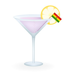 Cocktail Glass With A Flag Of Bolivia