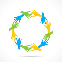 teamwork or unity concept design vector