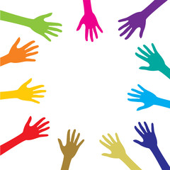 helping or caring hand background vector design