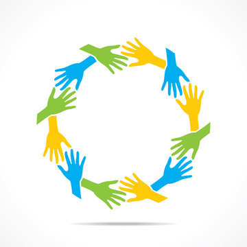 teamwork or unity concept design vector