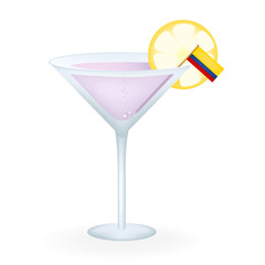 Cocktail Glass With A Flag Of Colombia