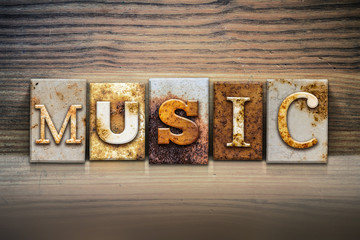 Fototapeta premium Music Concept Letterpress Theme