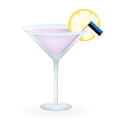 Cocktail Glass With A Flag Of Estonia
