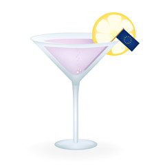 Cocktail Glass With A Flag Of The European Union