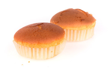 cupcake of banana dessert isolated