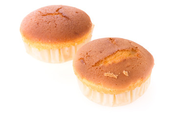 cupcake of banana dessert isolated